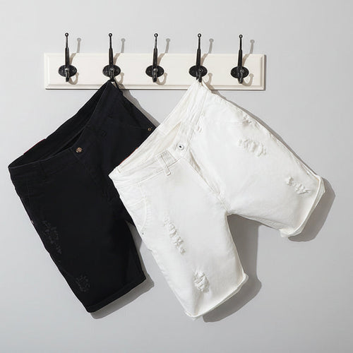 Herren Denim Shorts im koreanischen Stil Vorderansicht Loose Fit