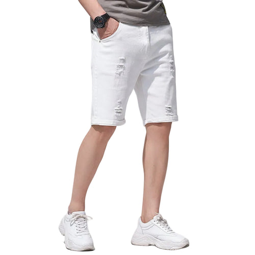 Herren Denim Shorts im koreanischen Stil Vorderansicht Loose Fit