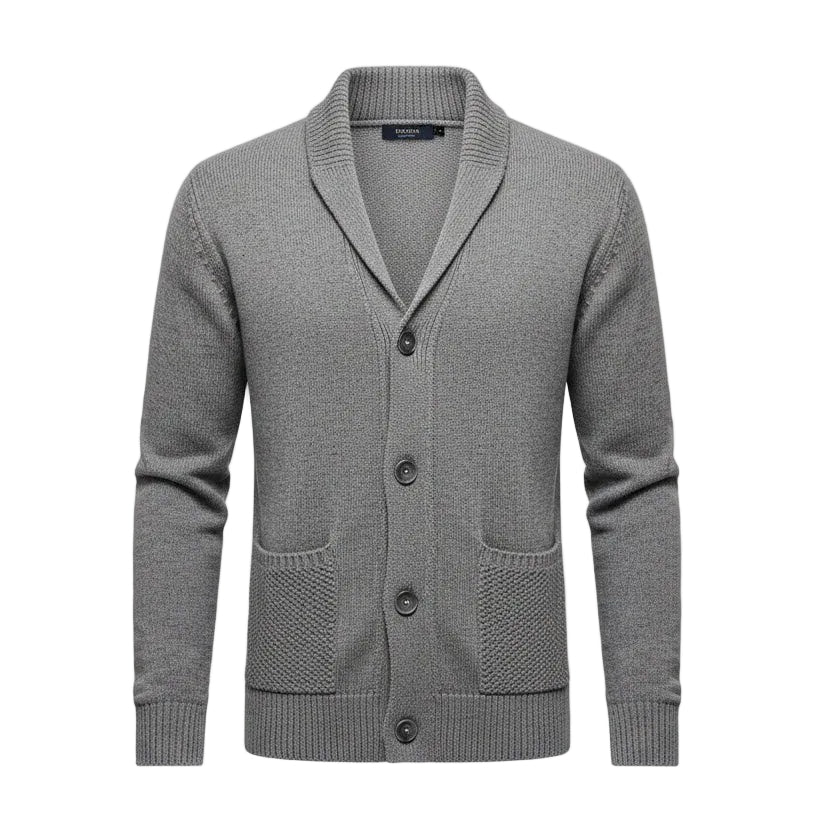Herren Slim Fit Strickpullover Vorderansicht mit Reverskragen